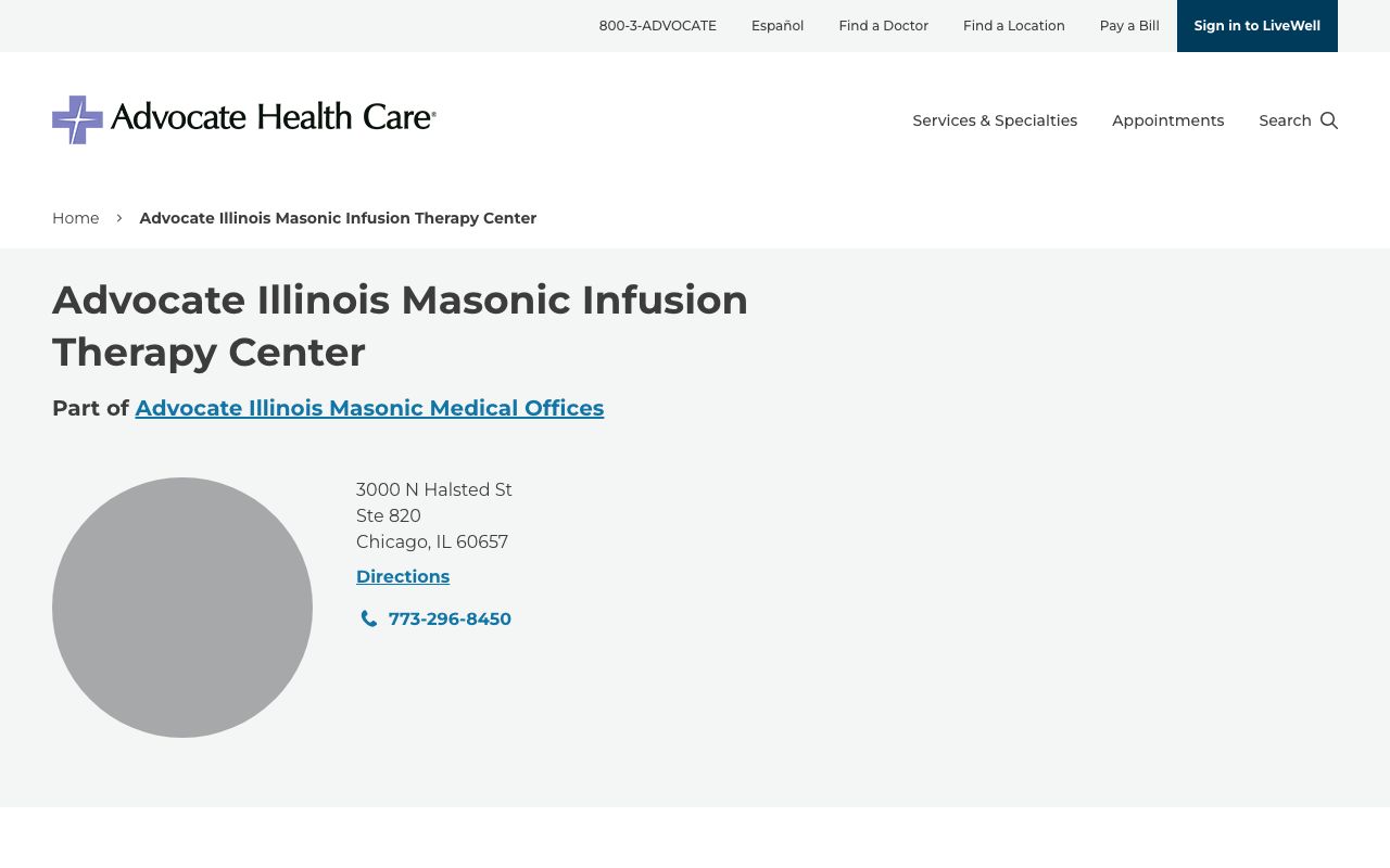 Advocate Illinois Masonic Infusion Therapy Center