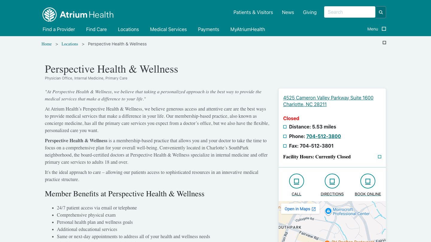 Atrium Health Perspective Health & Wellness