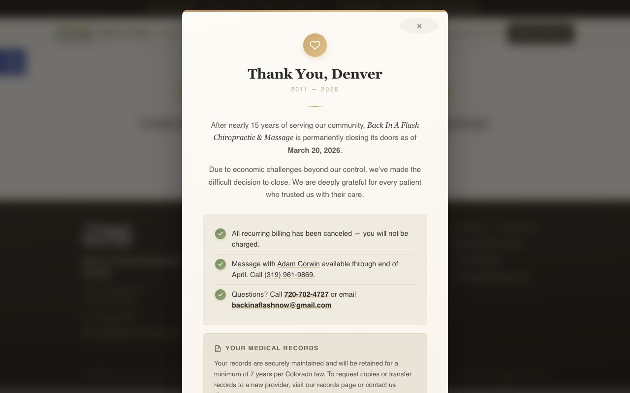 Back in a Flash Chiropractic and Massage