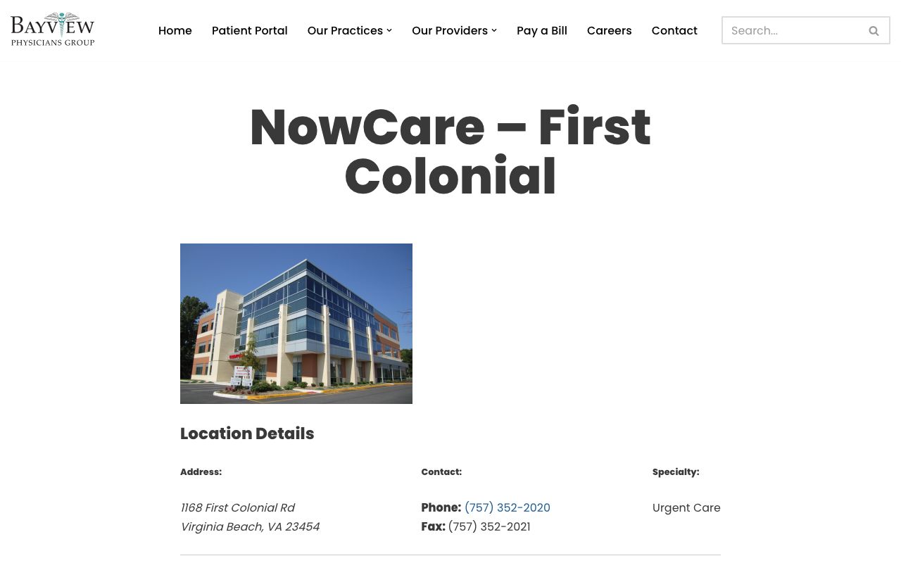 Bayview NowCare Urgent Care-First Colonial