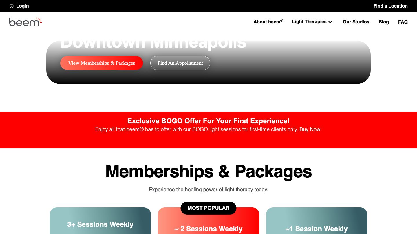 beem Light Sauna Downtown Minneapolis