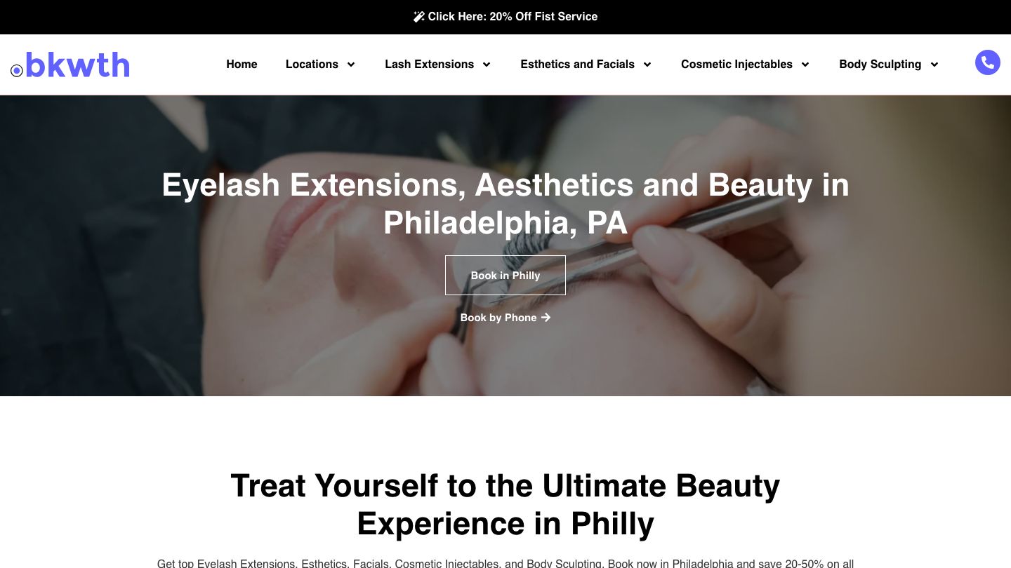 BKWTH Philadelphia: Eyelash Extensions and Aesthetics