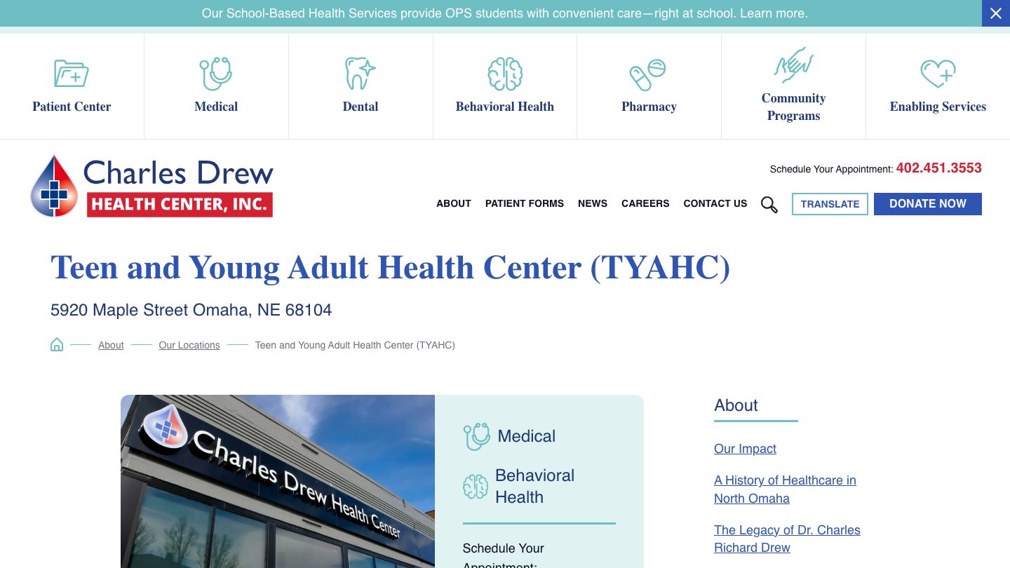 Charles Drew Health Center, Inc. Teen & Young Adult Health Center