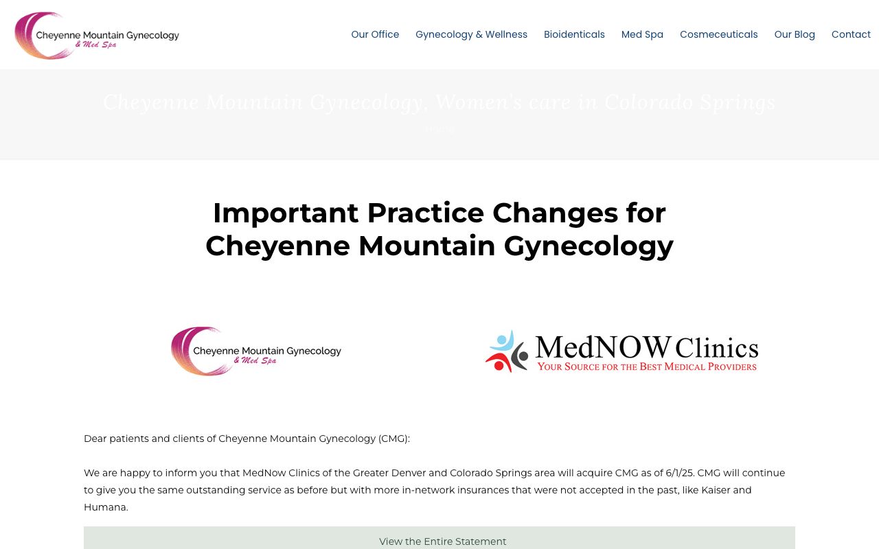 Cheyenne Mountain Gynecology and Med Spa