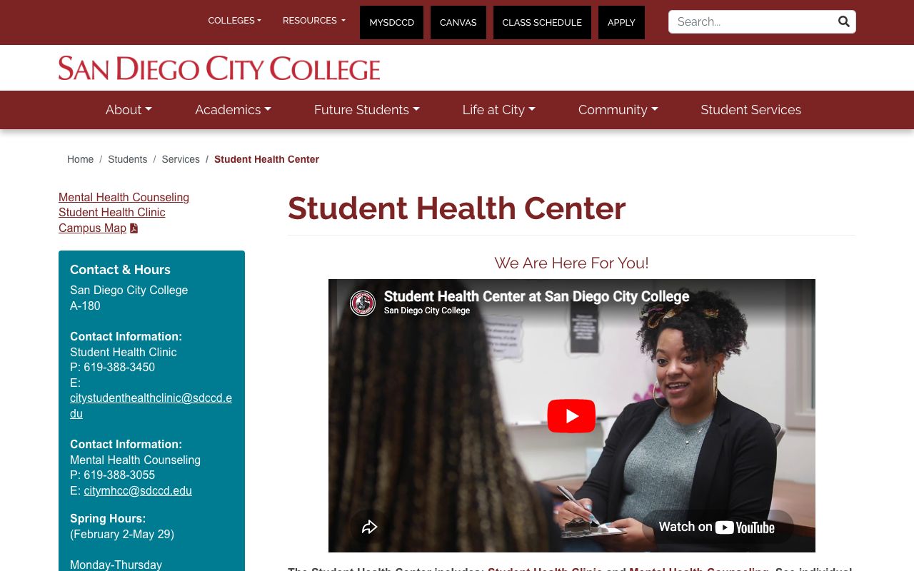 City college student health center