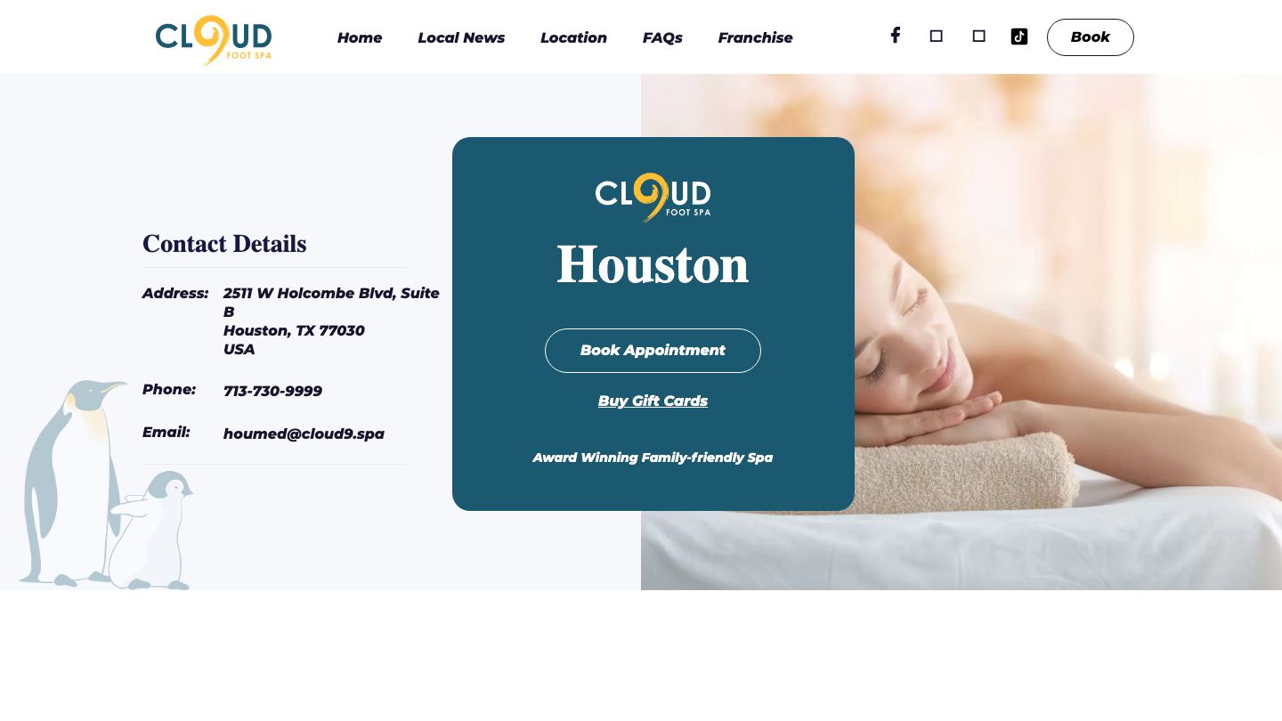 Cloud 9 Foot Spa Houston Medical Center