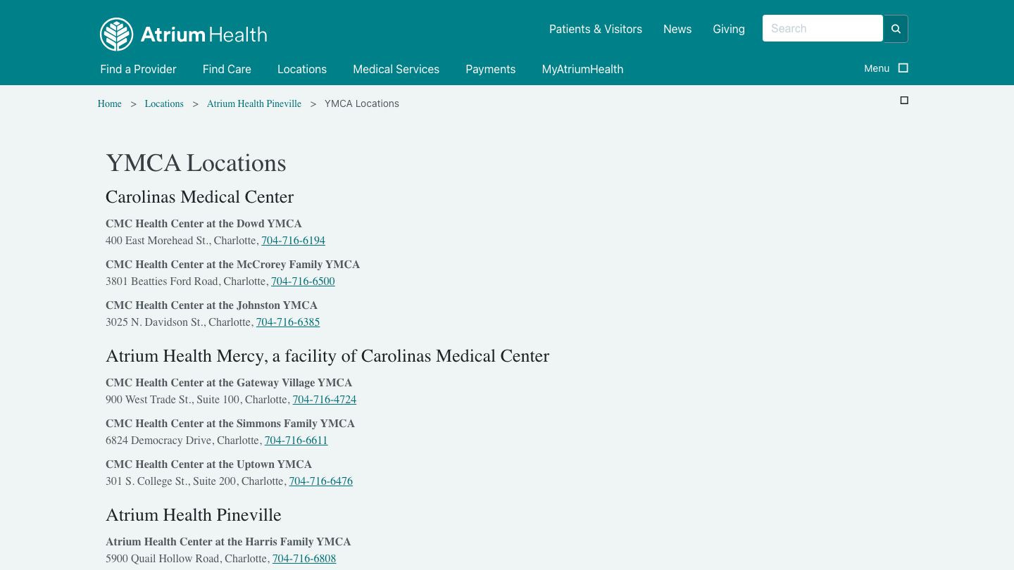 CMC Health Center at the Gateway Village YMCA