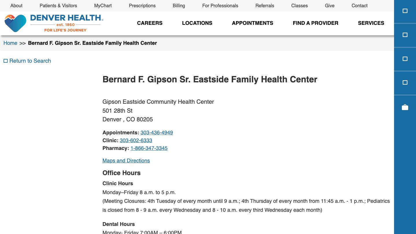 Denver Health Bernard F. Gipson Eastside Family Health Center