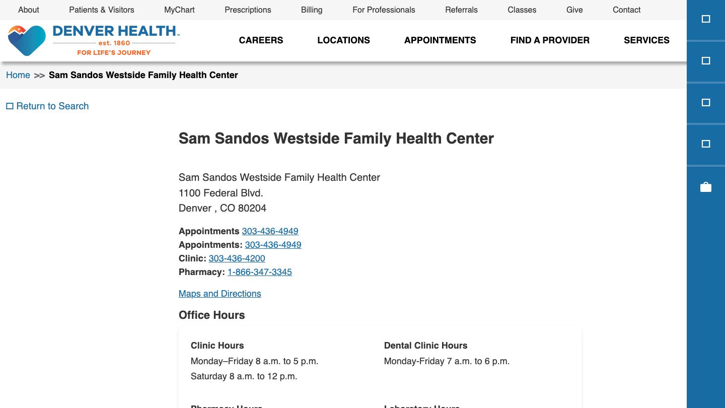 Denver Health: Sam Sandos Westside Health Center