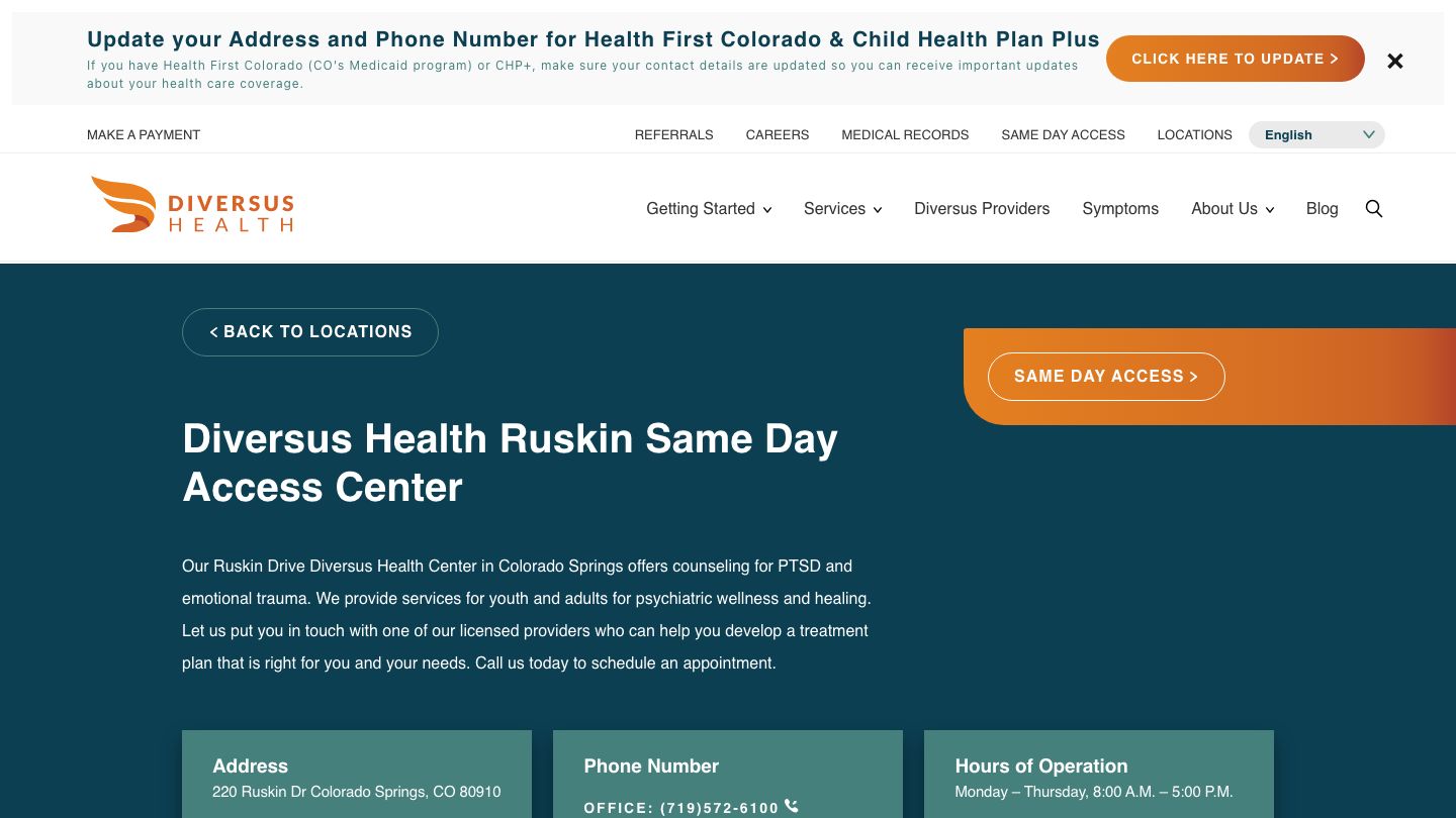 Diversus Health Ruskin Same Day Access Intake Center