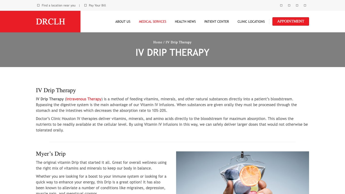 Doctors clinic Houston IV therapy