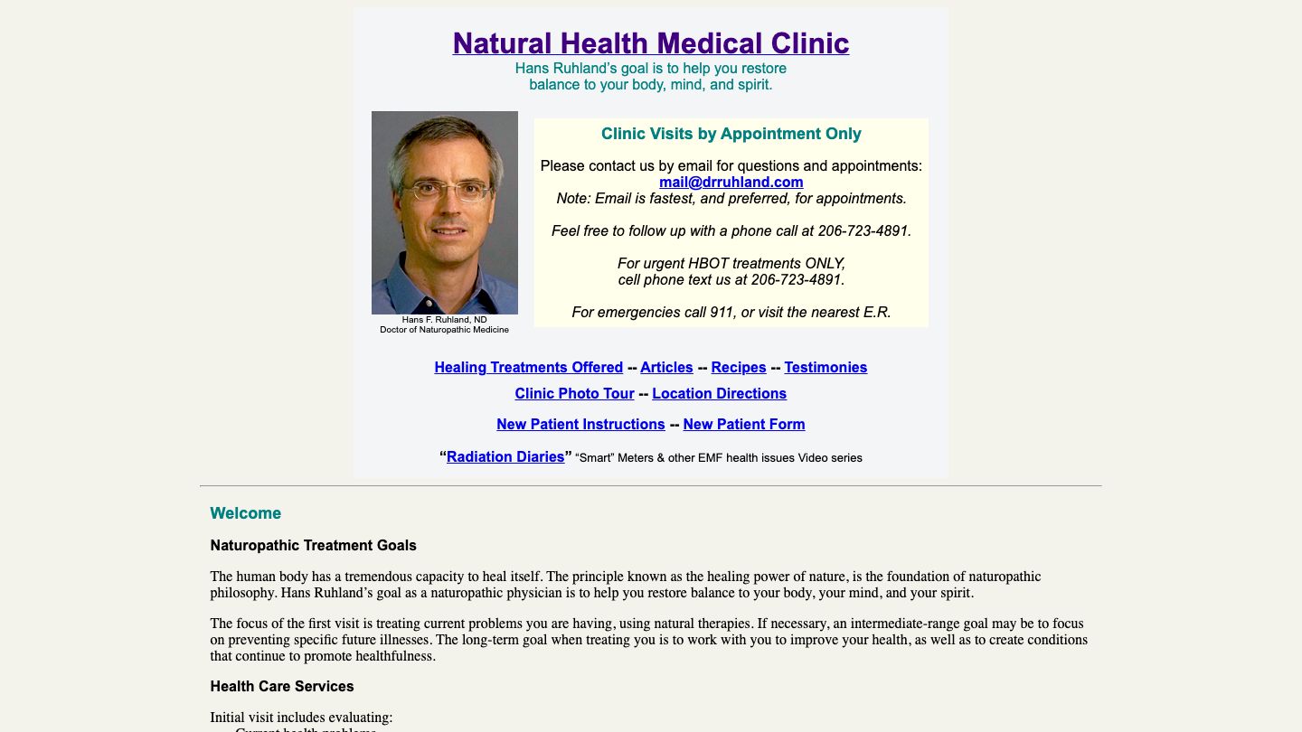 Dr. John Ruhland - the Natural Health Medical Clinic