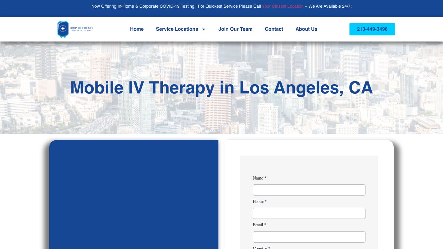Drip Refresh Mobile IV Therapy - Los Angeles