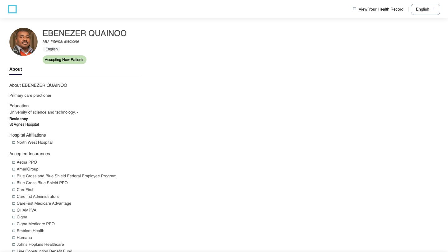 Ebenezer K. Quainoo (Baltimore Healthcare, PC)