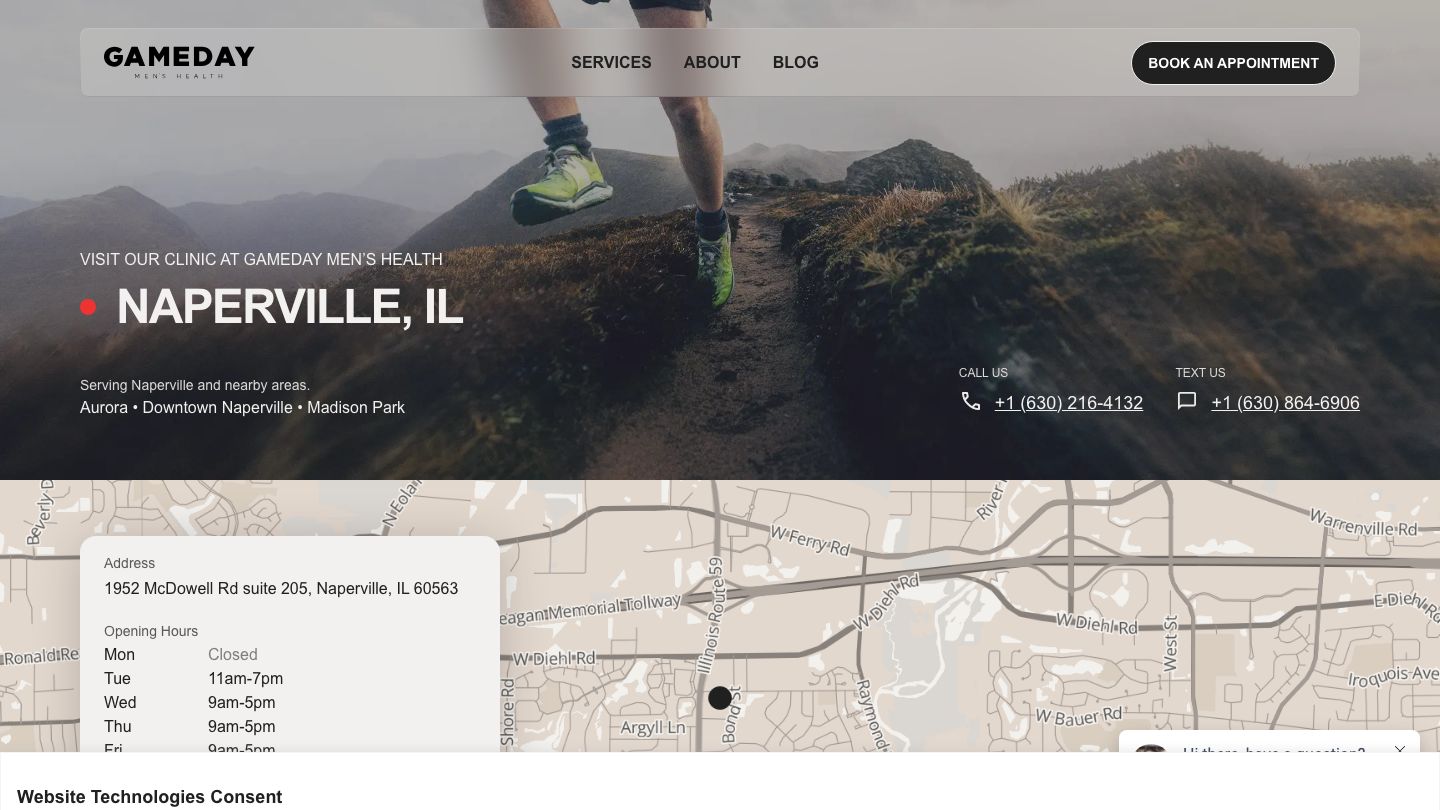 Gameday Men’s Health Naperville Peptide & TRT Clinic