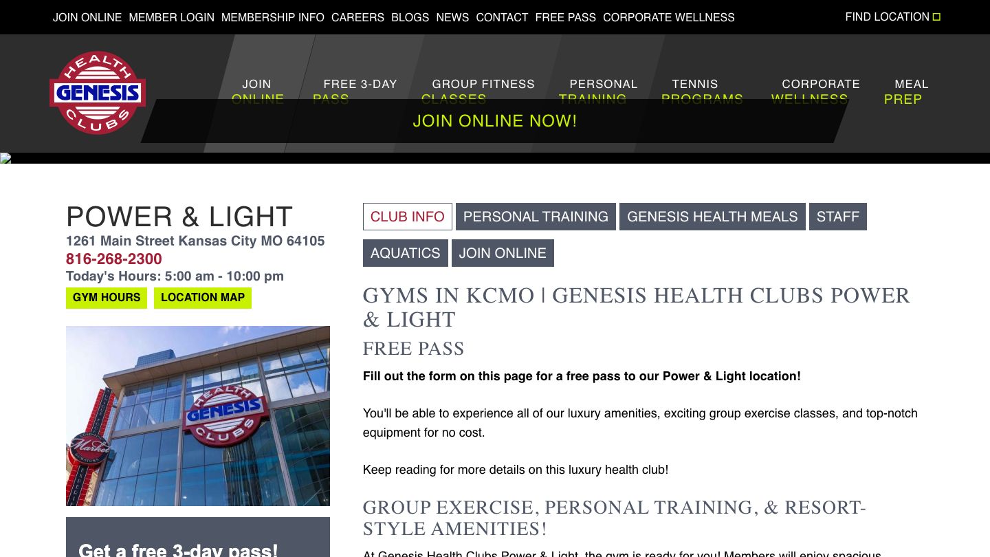 Genesis Health Clubs - Power & Light