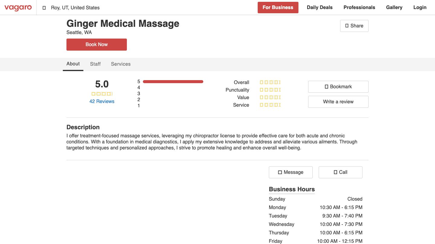 Ginger Medical Massage