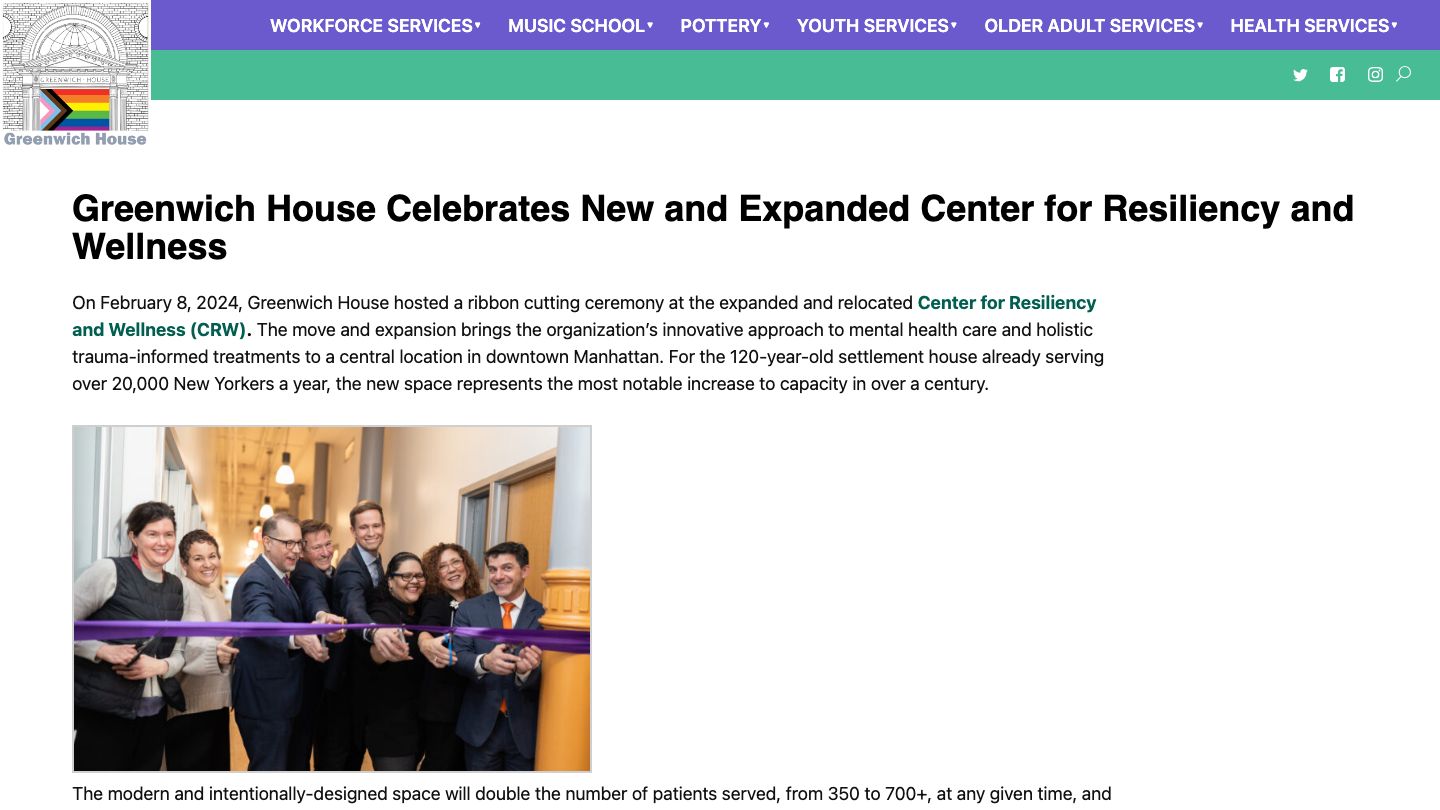 Greenwich House Center for Resiliency and Wellness