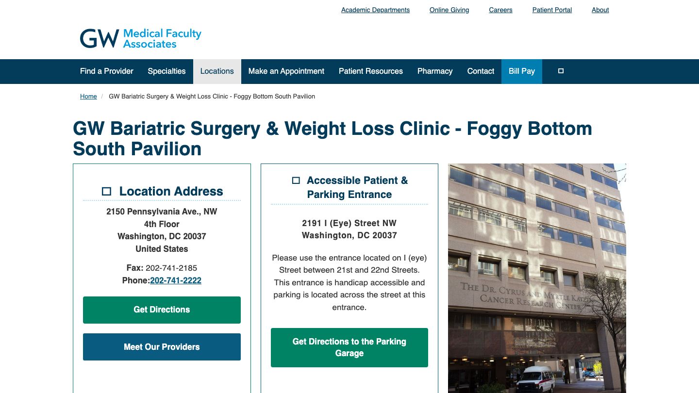 GW Bariatric Surgery & Weight Loss Clinic - Foggy Bottom South Pavilion