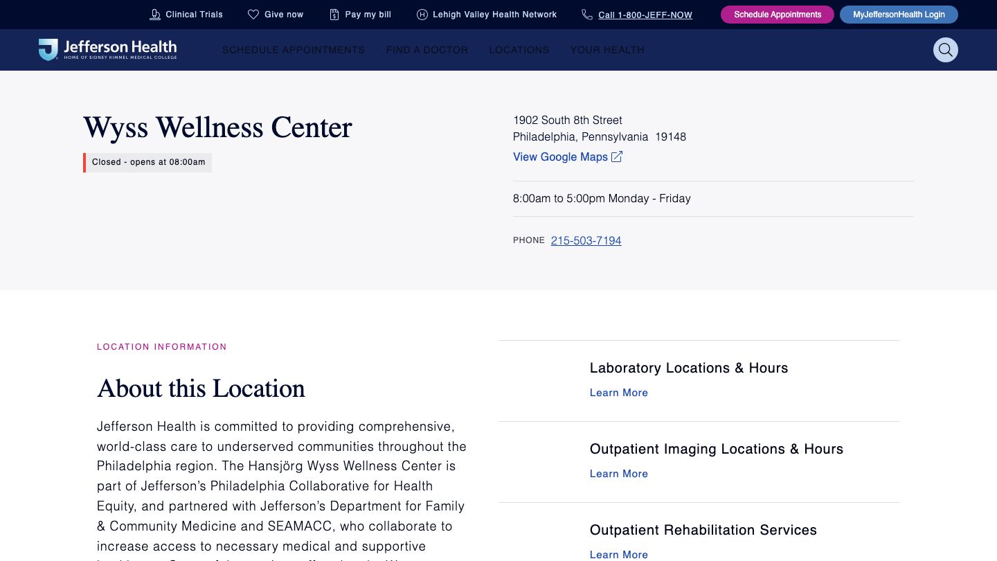 Hansjörg Wyss Wellness Center