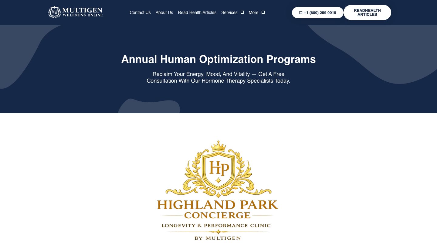 Highland Park Concierge Longevity & Performance Clinic by MultiGen