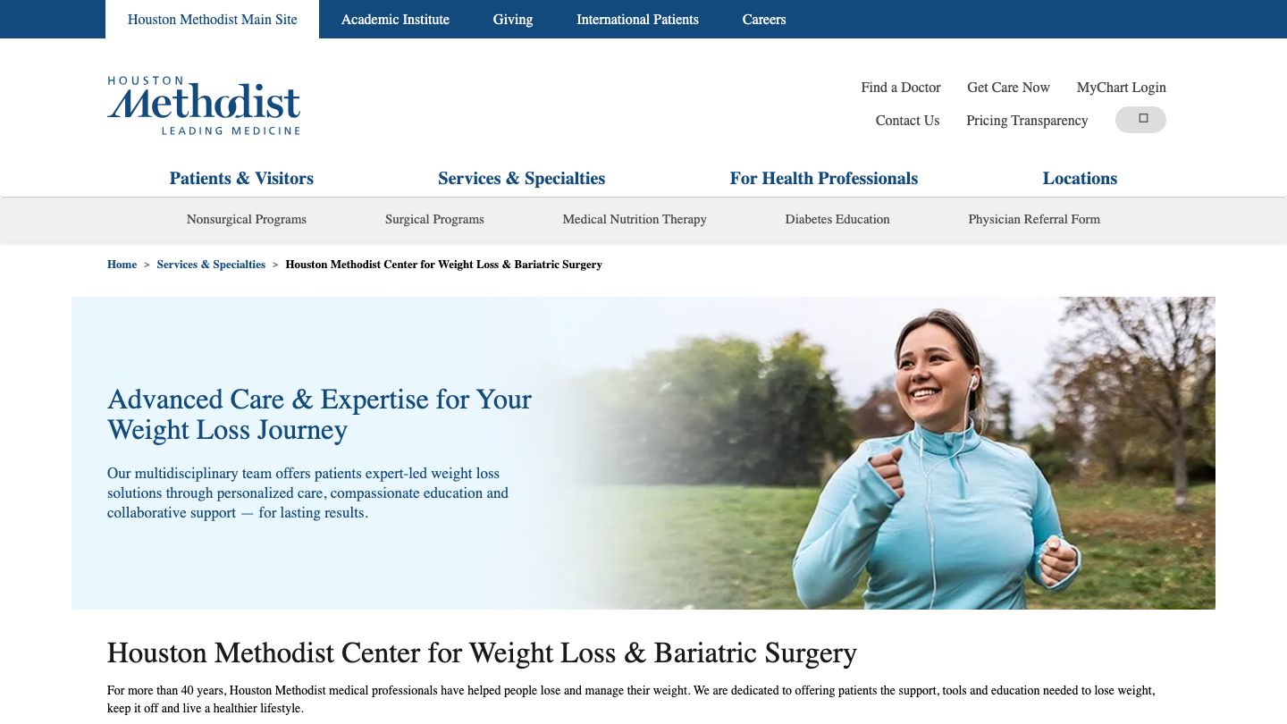 Houston Methodist Center for Weight Loss & Bariatric Surgery