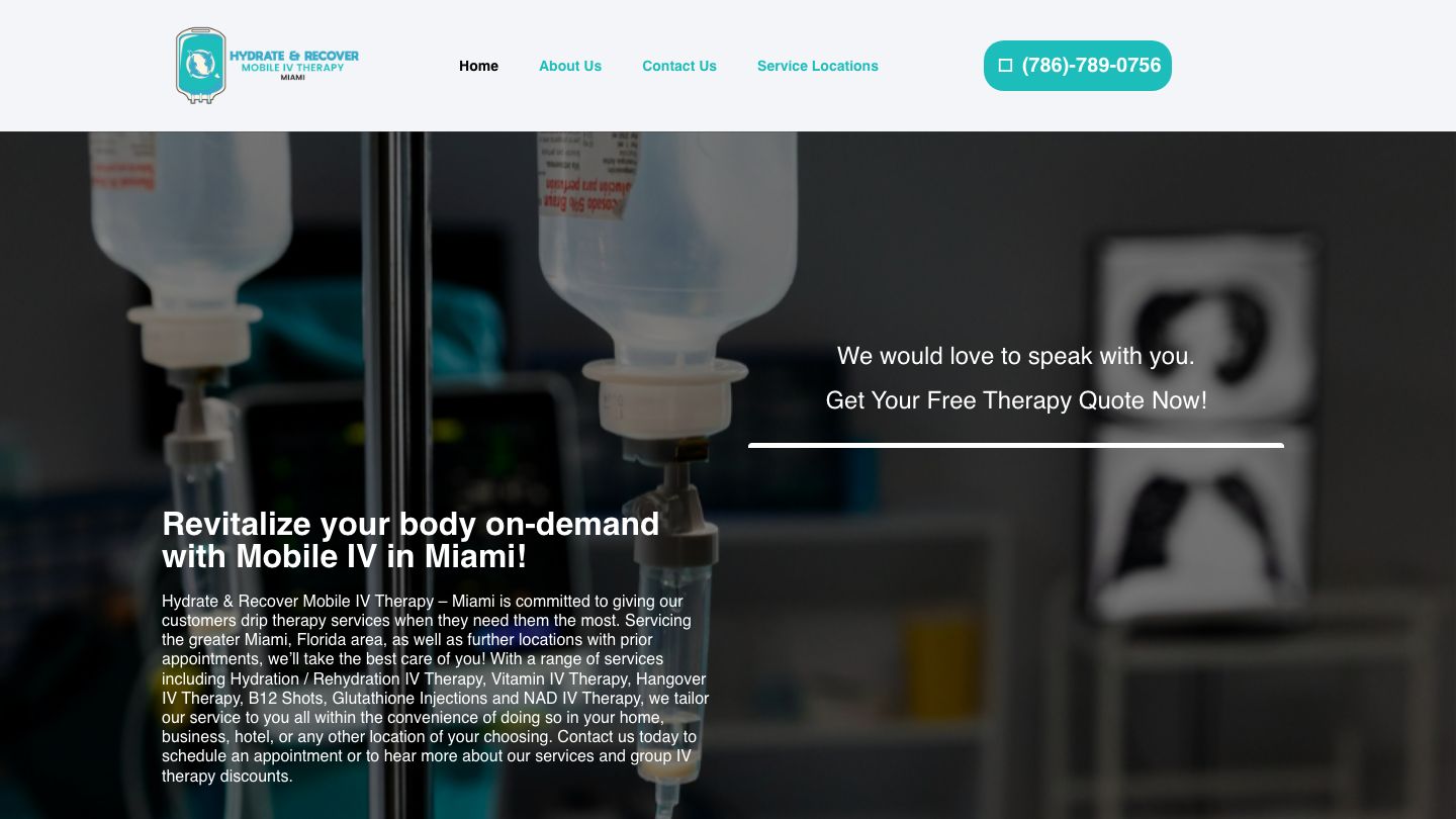 Hydrate & Recover Mobile IV Therapy - Miami