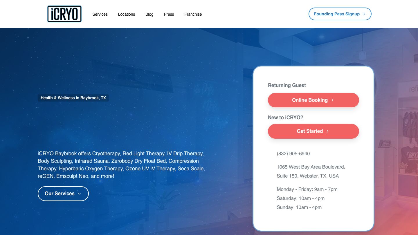 iCRYO BAYBROOK - CRYOTHERAPY + iV THERAPY + BODY SCULPTING + RED LIGHT THERAPY