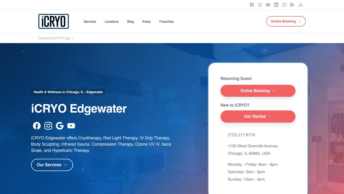 iCRYO Cryotherapy + iV Therapy + Body Sculpting + Red Light Therapy