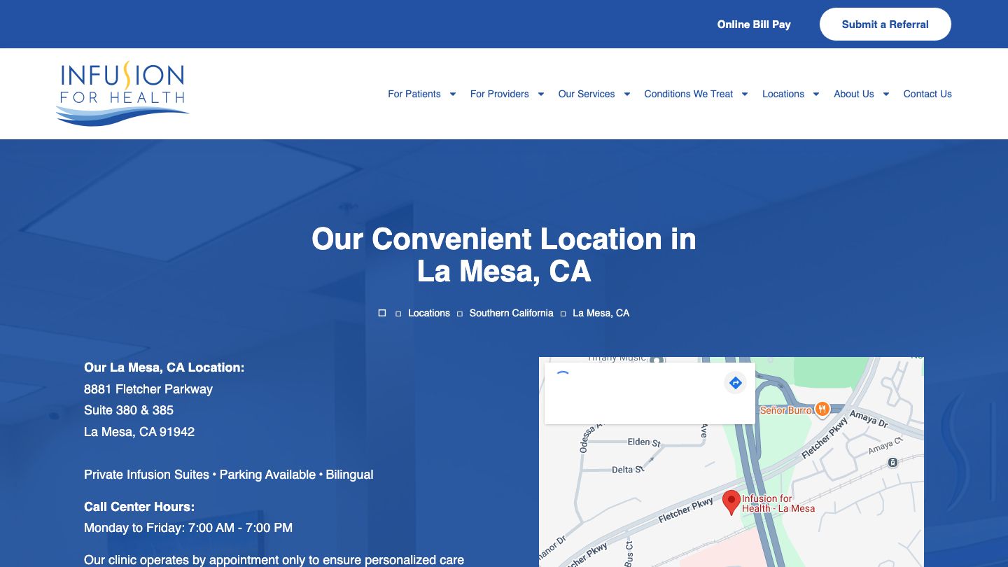 Infusion for Health - La Mesa