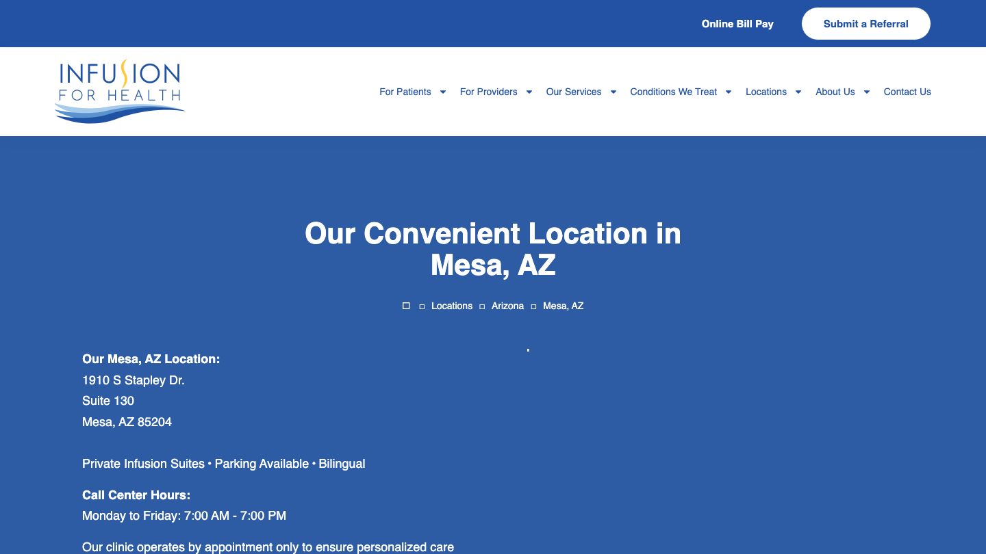 Infusion for Health - Mesa