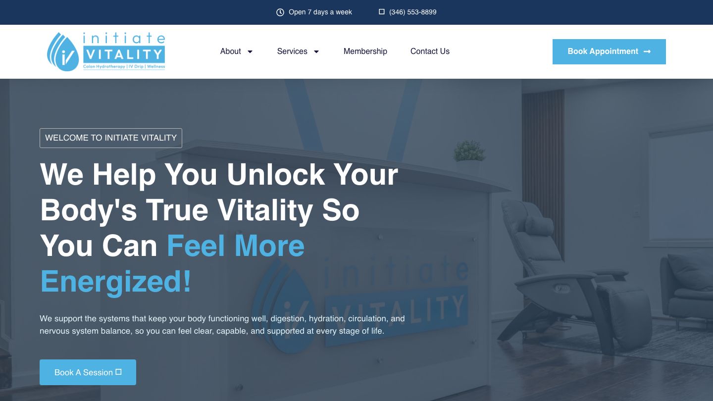 Initiate Vitality: Colon Hydrotherapy, IV Drip Therapy, Weight Loss, Wellness