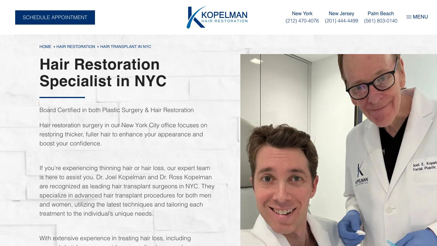 Kopelman Hair Restoration NYC: Hair Transplant Clinic
