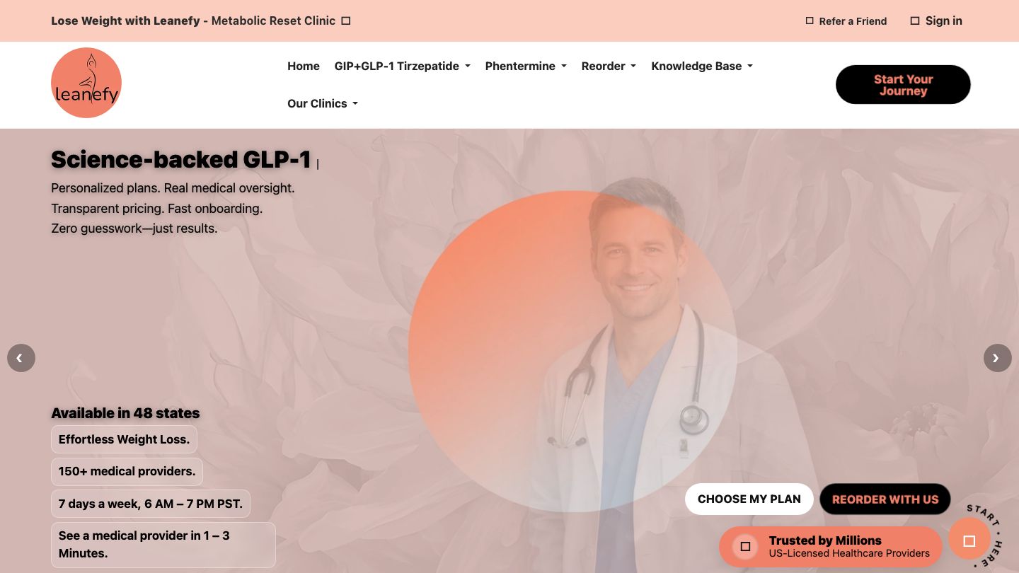 Leanefy - Buy GLP-1 + GIP (Tirzepatide) & GLP-1 Semaglutide | USA Phentermine