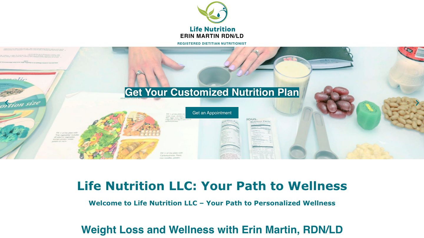 Life Nutrition LLC, Erin Martin RDN/LD