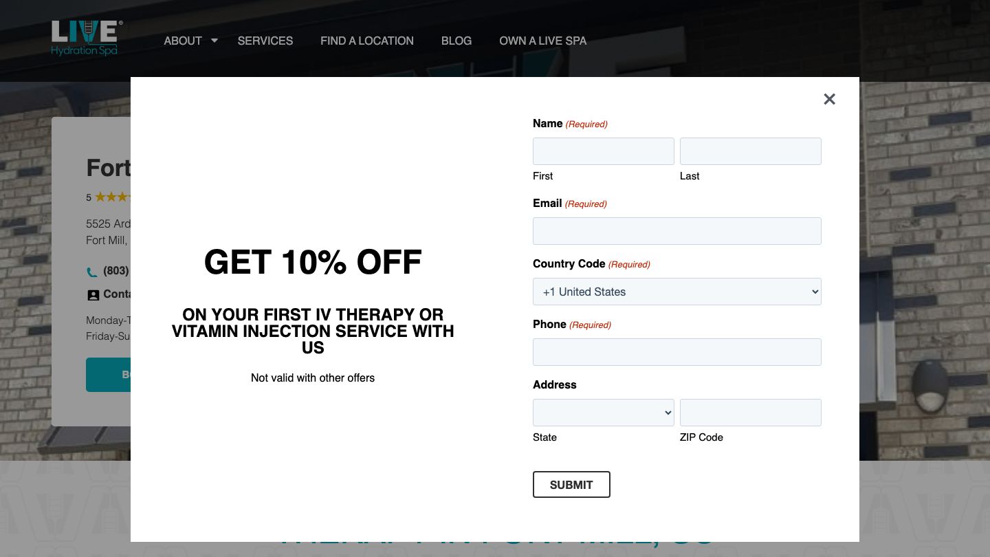 LIVE Hydration Spa Fort Mill