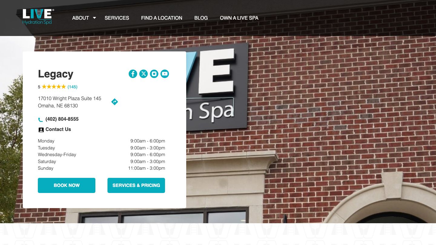 LIVE Hydration Spa Legacy