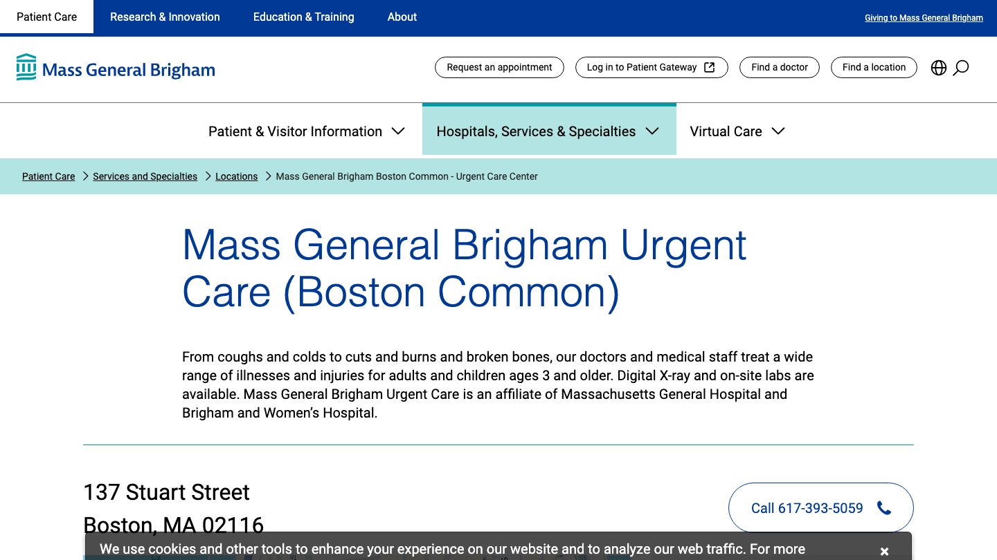 Mass General Brigham Urgent Care (Boston Common)