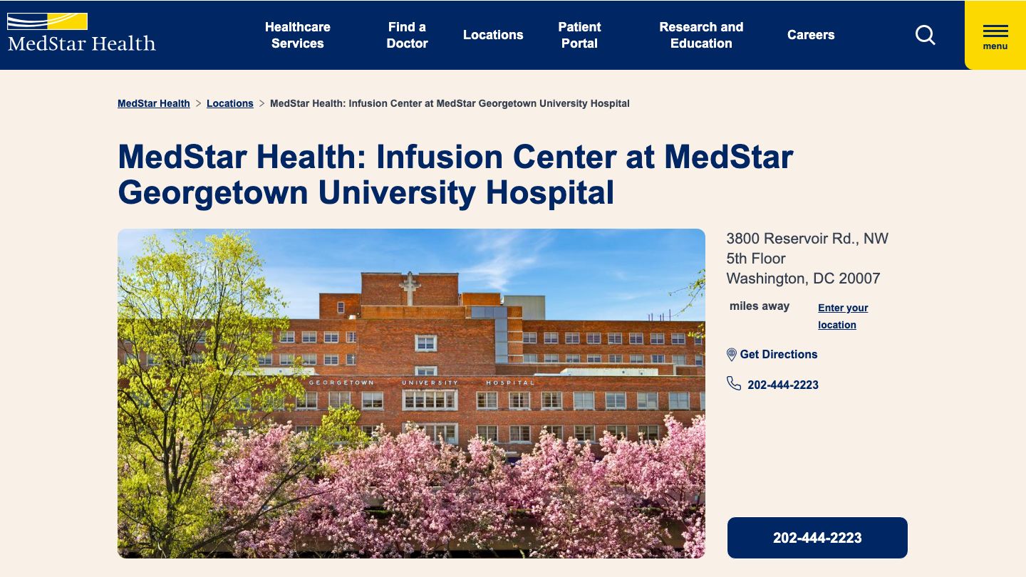 MedStar Health: Infusion Center at MedStar Georgetown University Hospital