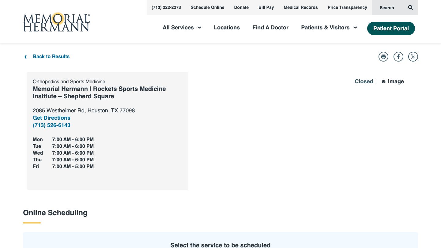 Memorial Hermann | Rockets Sports Medicine Institute – Shepherd Square