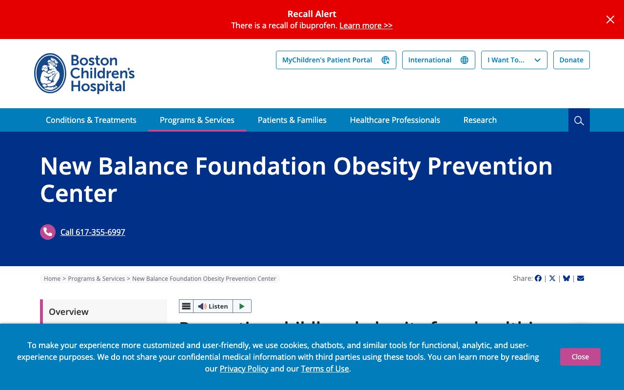 New Balance Foundation Obesity Prevention Center