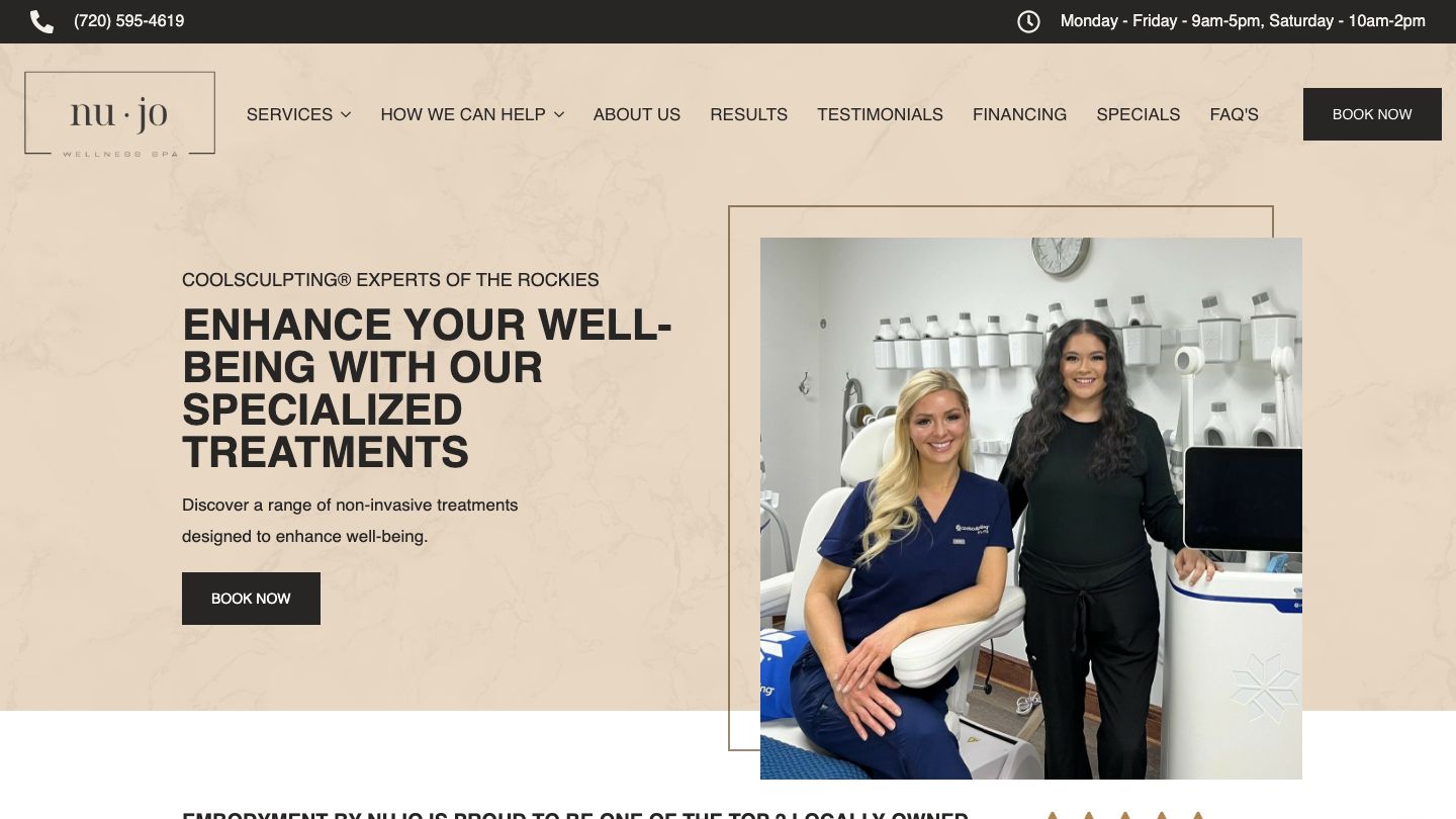 NuJo Wellness Spa – CoolSculpting, Fat Loss, Lymphatic Drainage, Red Light & Menopause Support