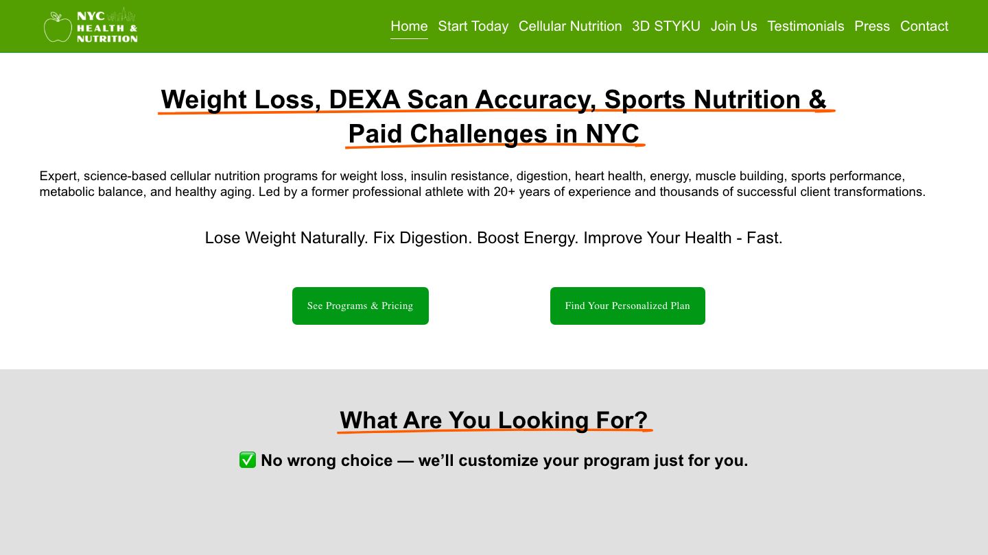 NYC Health & Nutrition - Weight Loss, DEXA and Fitness Cellular Nutrition New York City