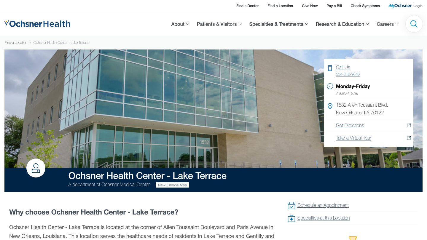 Ochsner Health Center - Lake Terrace