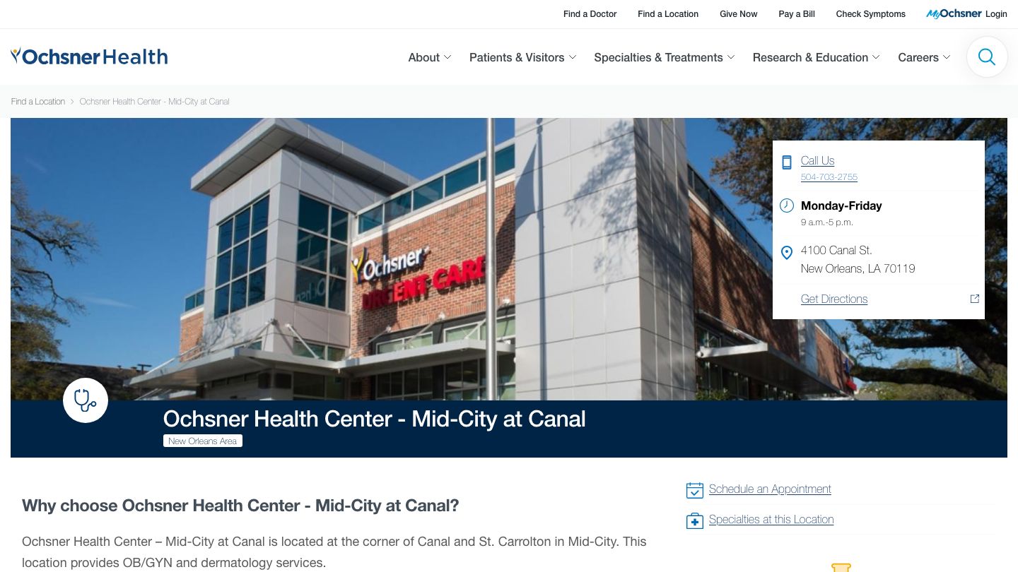 Ochsner Health Center - Mid-City at Canal
