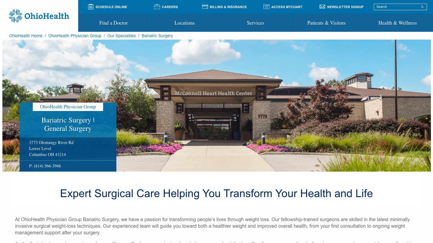 OhioHealth Physician Group Bariatric Surgery, General Surgery