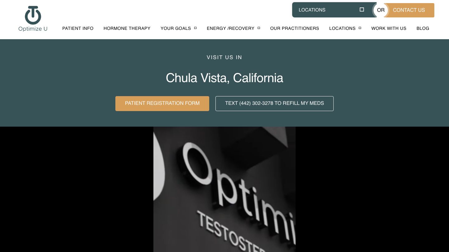 Optimize U - Chula Vista | Hormone & Cryotherapy Clinic