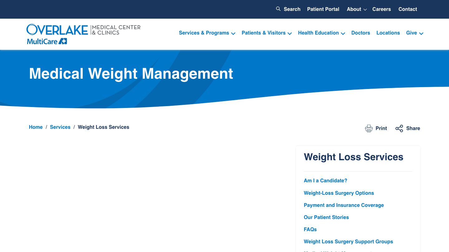 Overlake Clinics Medical Weight Management