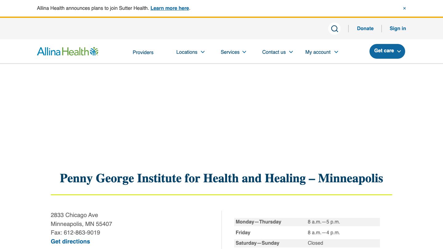 Penny George Institute for Health and Healing – Minneapolis