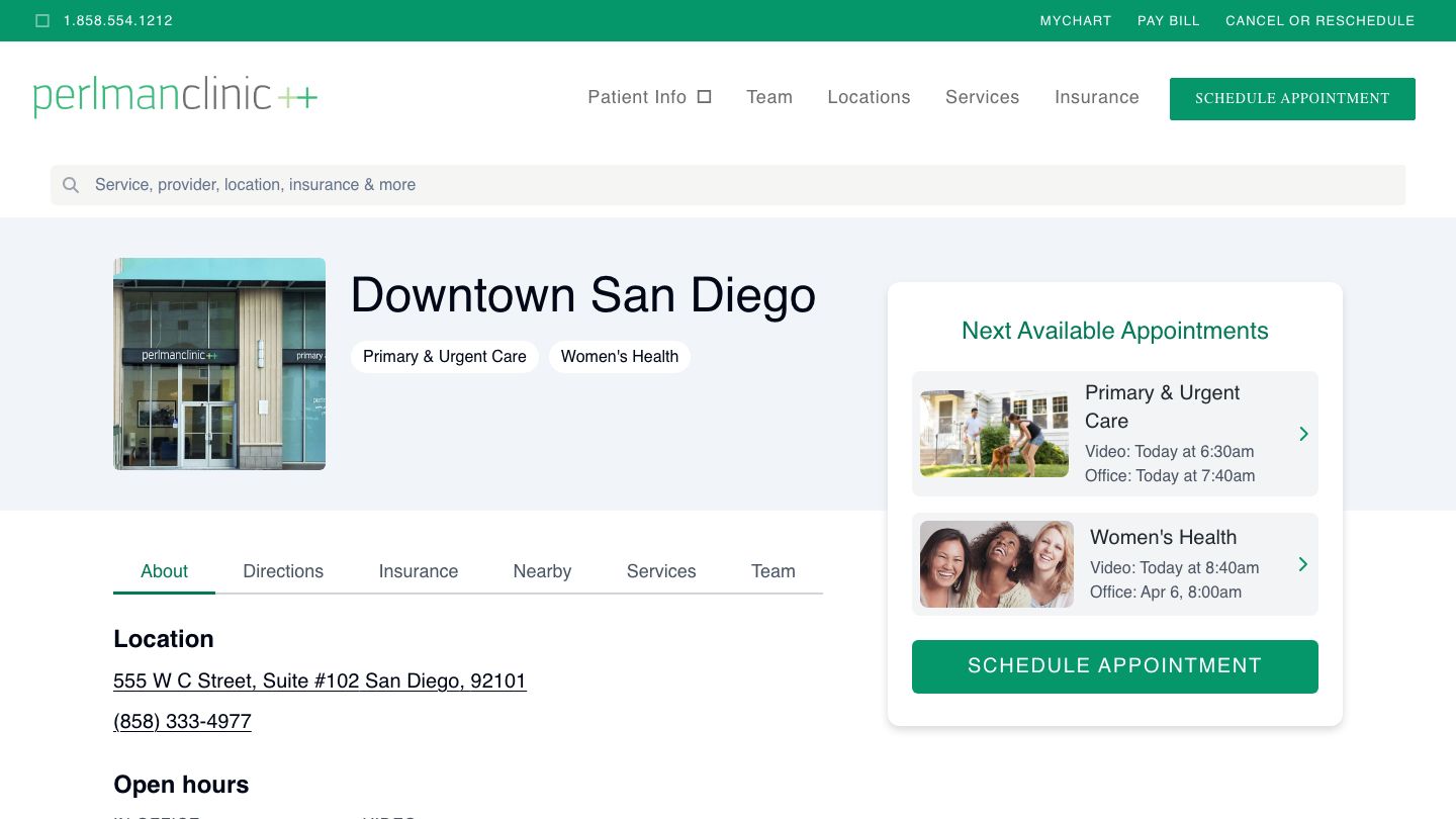 Perlman Clinic Downtown San Diego